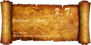 Ketter Tibor névjegykártya